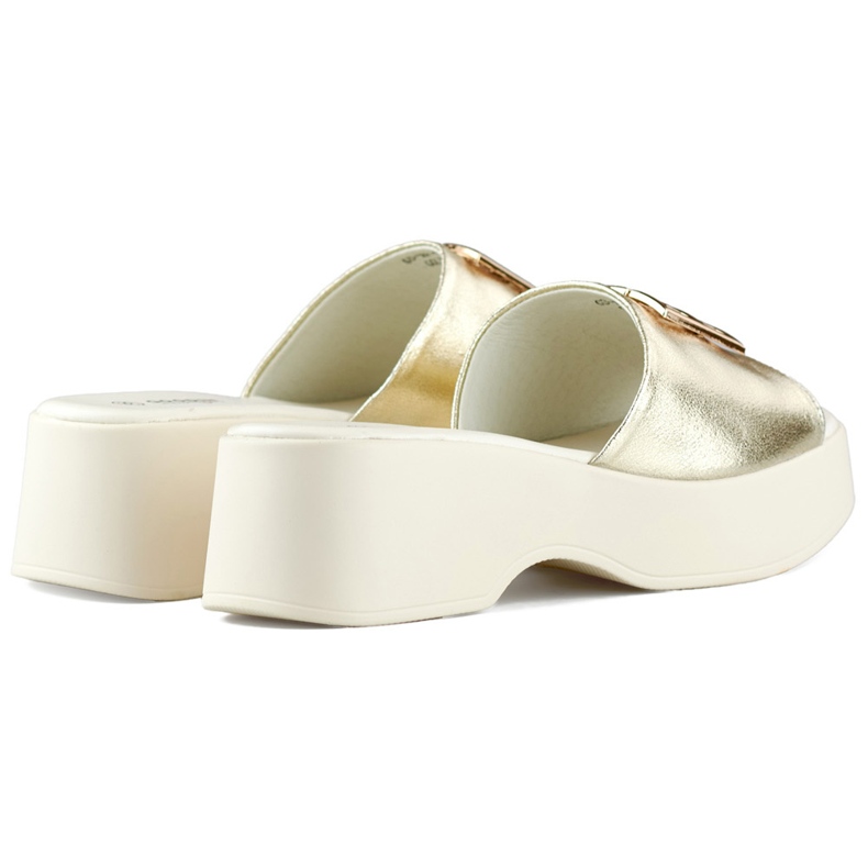 Arany, elegáns, kényelmes papucs vastag talppal aranysárga 1