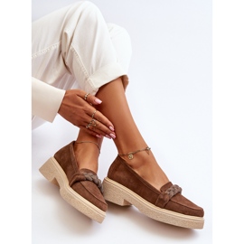 Zazoo 3429/W női velúr mokaszin díszítéssel, barna 1