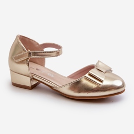 Lány balerinacipő arany Andarifa masnival aranysárga 1