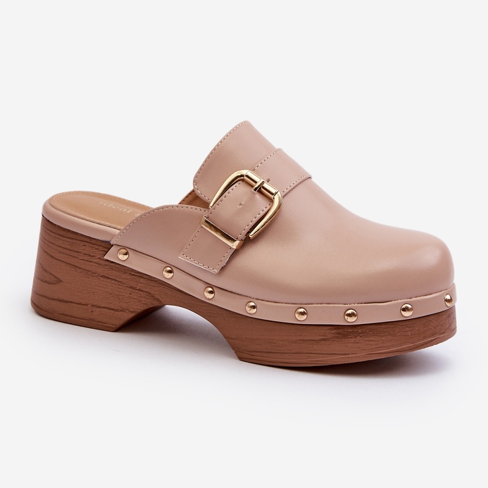 Női bézs Seprilla klumpás papucs csattal 1