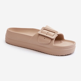 Női hab papucsok az emelvényen csattal Big Star NN274A666 bézs 2