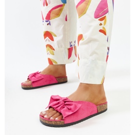 Sötét rózsaszín papucs parafa talppal az Aamutól 1