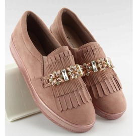 Slipons gyöngy talpon t277p Pink rózsaszín 2