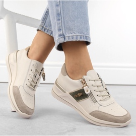 Bézs bőr női ék alakú sportcipő Filippo DP6083 1