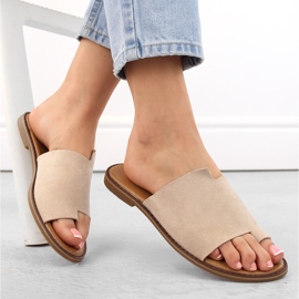 Női bézs velúr flip-flop eVento 4586 1 Női bézs velúr flip-flop eVento 4586 1