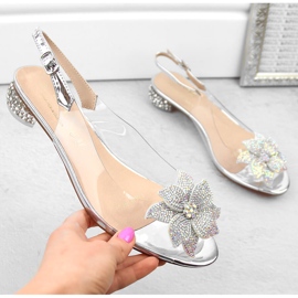 Átlátszó lakkbőr női szandál ezüst cirkóniákkal S.Barski MR38-383 1