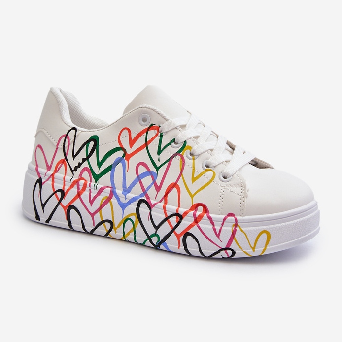 Női tornacipő szívvel, fehér Claral 1