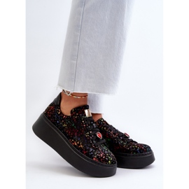 Bőr Platform Sneakers Maciejka 6191S-01 Fekete sokszínű 2