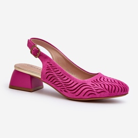 Fukszia Block Heel Pumps Gemifa rózsaszín 2