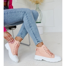 Magas rózsaszín masszív Alhandra tornacipő 1