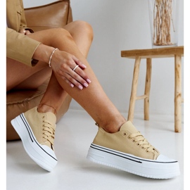 Sötétbézs színű tornacipő vastag Bahira talppal 1