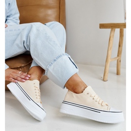 Világos bézs színű tornacipő vastag Bahira talppal 1