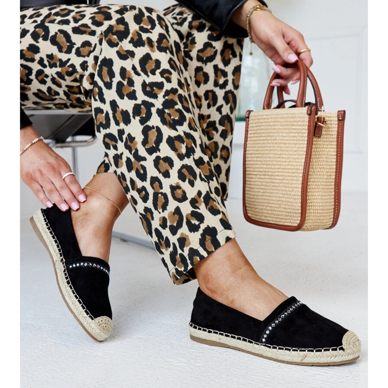 Fekete espadrillák Abia strasszokkal 1