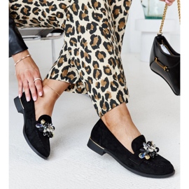 Fekete mokaszinok Dahera díszítéssel 1 Fekete mokaszinok Dahera díszítéssel 1