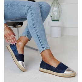 Sötétkék és ezüst fényes Surana espadrillák 1
