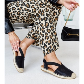 Fekete espadrillák nyitott sarokkal Tharna 1