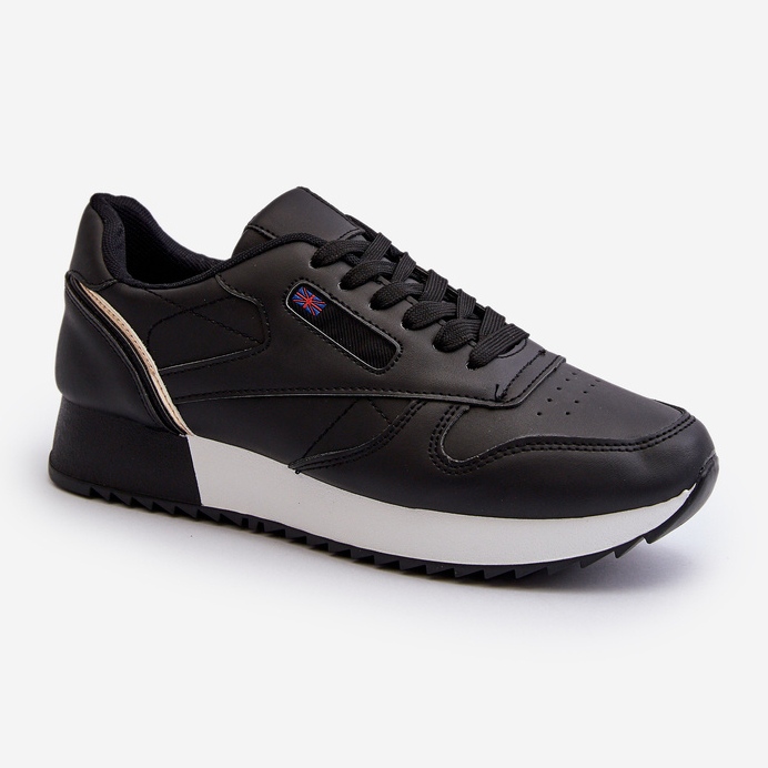 Merida fekete fűzős platformú bőr sportcipő 1