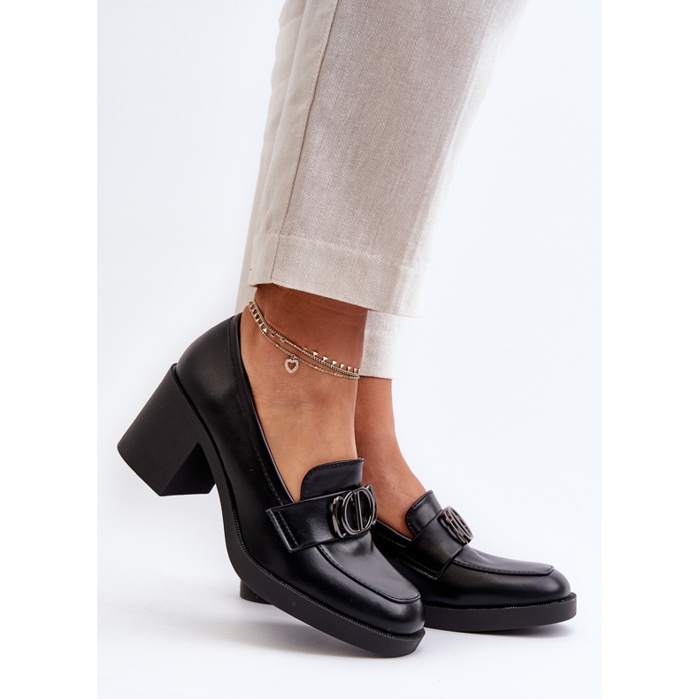 Jezzi Női magassarkú cipő díszítéssel, fekete Nedarea 1