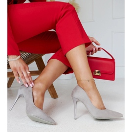 Szürke magassarkú, bőr betéttel Amedie 1