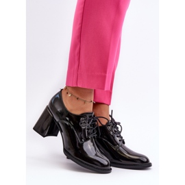 Vinceza Fekete Nelione női lakkozott magassarkú cipő 2