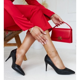 Fekete fémes magassarkú bőr betéttel a Soissonstól 1 Fekete fémes magassarkú bőr betéttel a Soissonstól 1