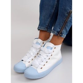 Boka tornacipő dupla fűzővel fehér kék 2 Boka tornacipő dupla fűzővel fehér kék 2