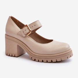 Zazoo 20166 bézs bőr szivattyúk 1