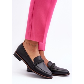 Sergio Leone Női bőr mokaszin, dekoratív pánttal, fekete Saosin 2