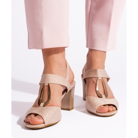 Goodin Női arany magassarkú szandál aranysárga 1