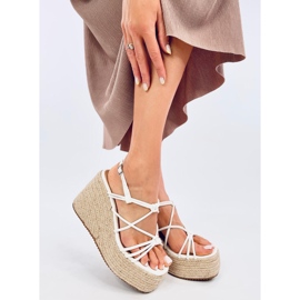 Pascai White Wedge espadrill szandál fehér 2