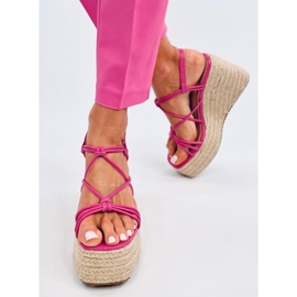 Pascai Fuchsia ék alakú espadrill szandál rózsaszín 1