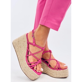 Pascai Fuchsia ék alakú espadrill szandál rózsaszín 2