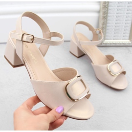 Női elegáns bézs magas sarkú szandál Sergio Leone SK891 1