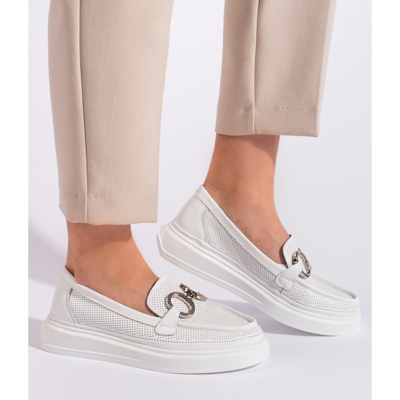 Goodin Női fehér áttört mokaszin 1