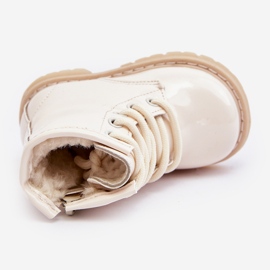 Gyermek lakkbőr bokacsizma cipzárral, Beige Tibbie bézs 1
