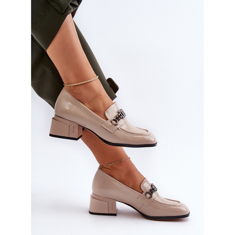 Lakkbőr szivattyúk bézs blokkon S.Barski MR38-960 1