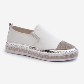 S.Barski Női bőrcipők a fehér D&amp;A LR370 platformon 1