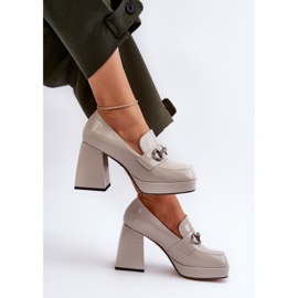 S.Barski Női patentos magassarkú cipő Szürke D&amp;A MR38-906 1