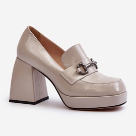 S.Barski Női patentos magassarkú cipő Szürke D&amp;A MR38-906 2