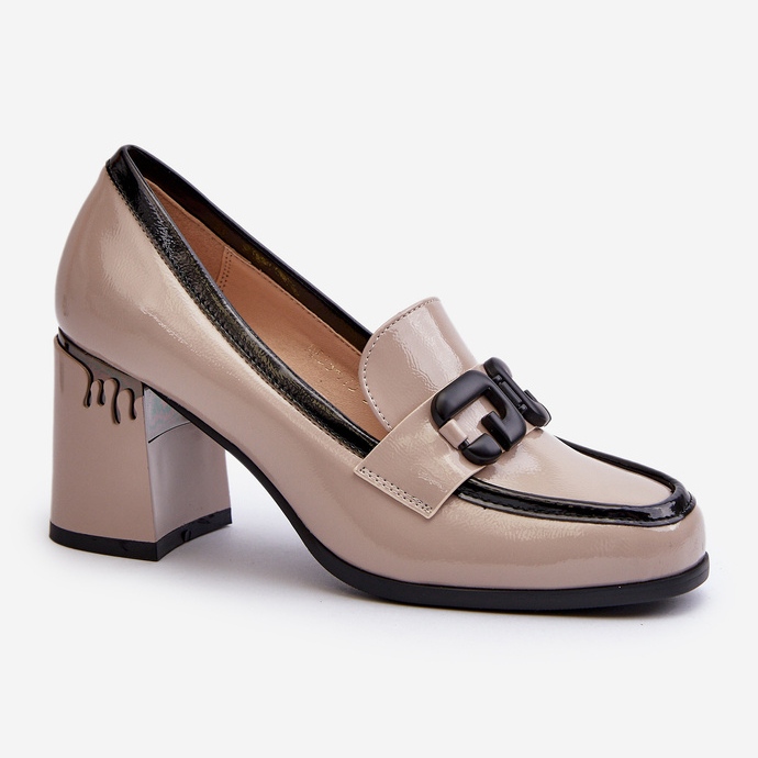 S.Barski Női szivattyúk magassarkún Patent bézs D&amp;A MR38-973 1