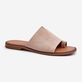 Női velúr flip-Flops bézs ammit 1