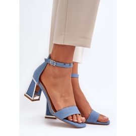 Farmer szandál magas sarkon, Blue Pholia kék 2