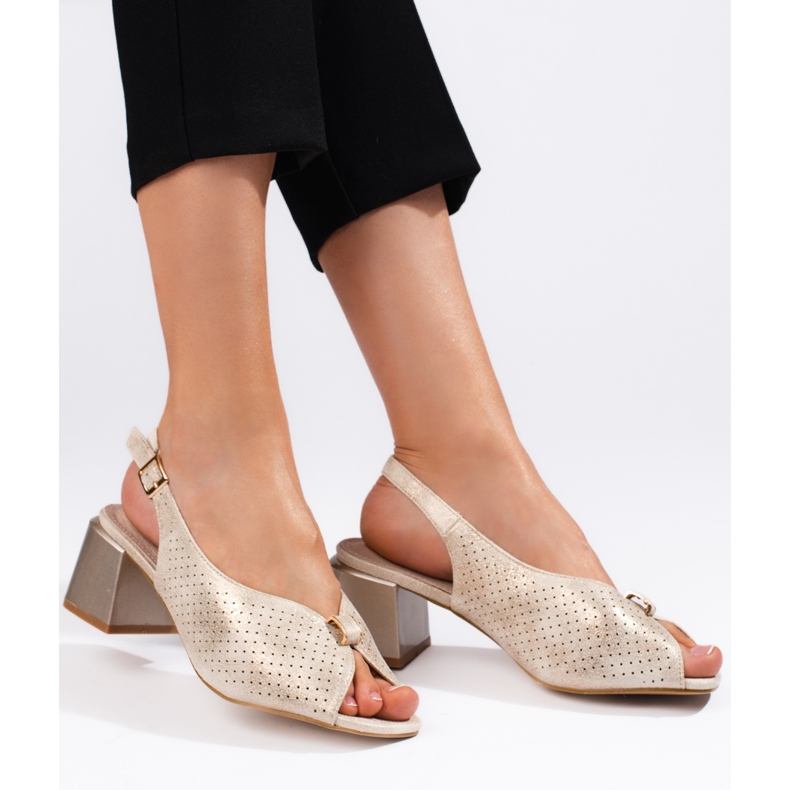 Goodin Elegáns arany magas sarkú szandál aranysárga 1