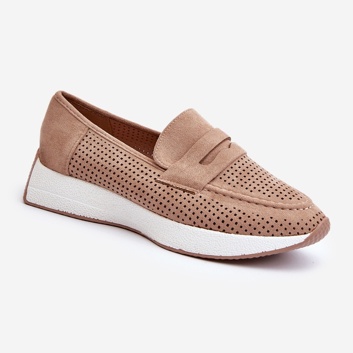 Női Eco Suede bézs platform mokaszin, Inesqua 1