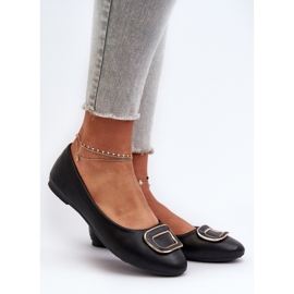 Fekete Eco-bőr balettlakások Enicoria díszítéssel 2