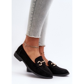 Női lapos sarkú mokaszin, díszítéssel, fekete aviole 2 Női lapos sarkú mokaszin, díszítéssel, fekete aviole 2