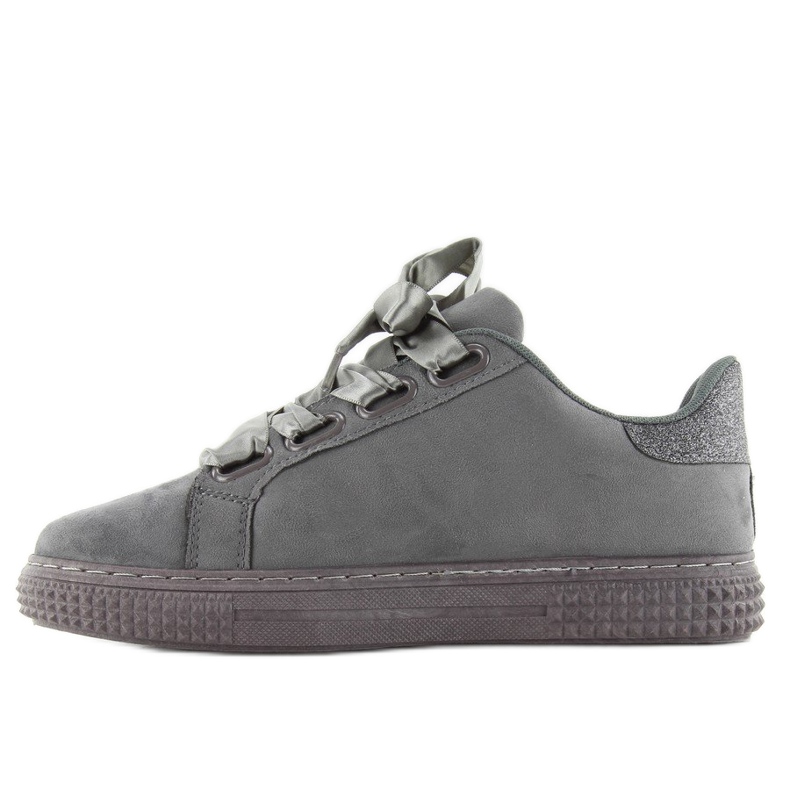 Szatén tornacipő 16-535 Szürke fűzős 1