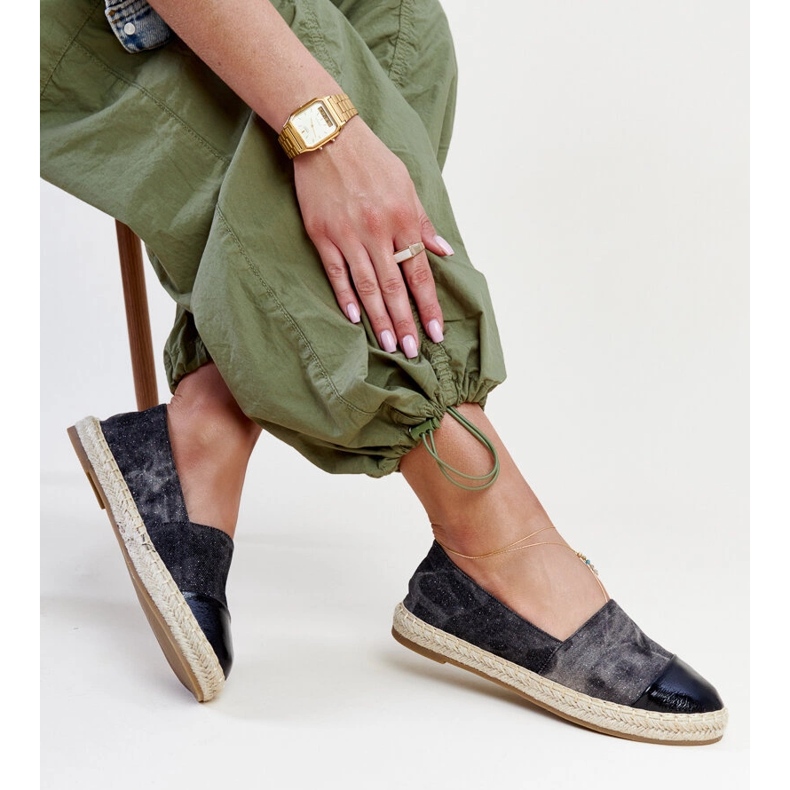 Fekete fényes Surana espadrillák 1