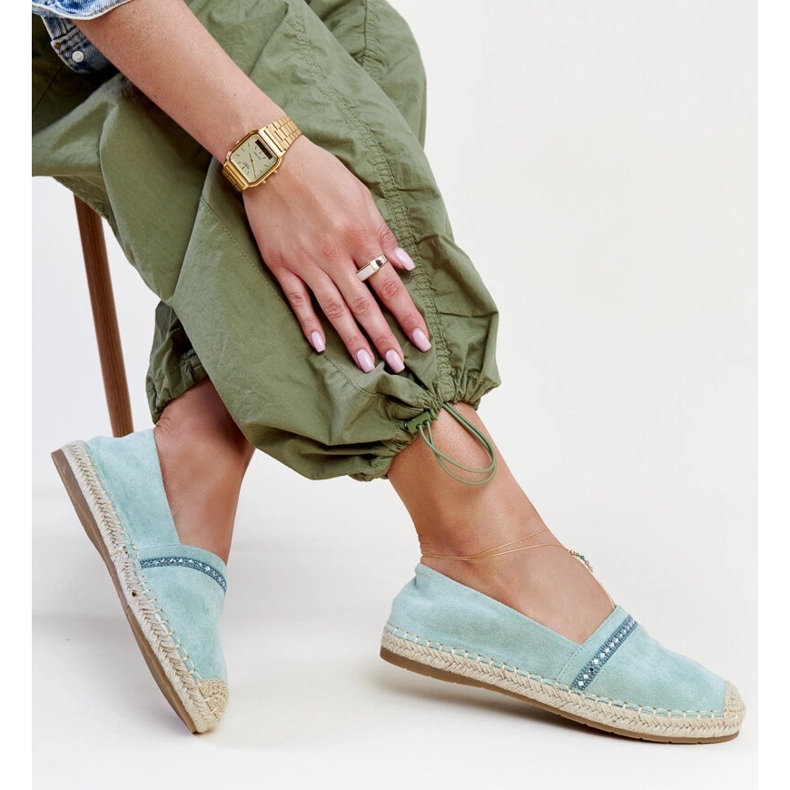 Zöld espadrillák Abia strasszokkal 2