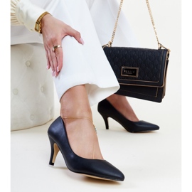 Fekete magassarkú, Hafa bőr betéttel 1